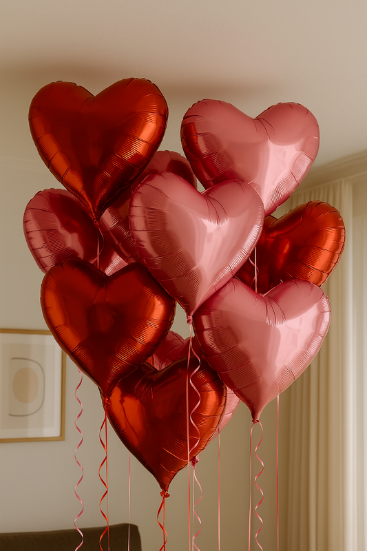 Mix of Red and Pink Balloons