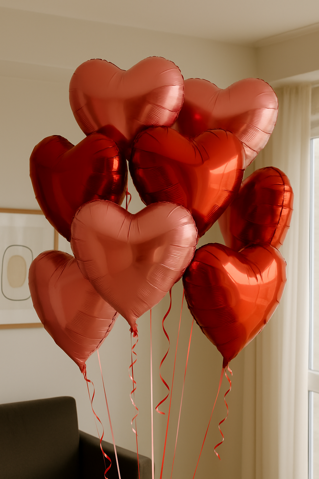 Mix of Red and Pink Balloons