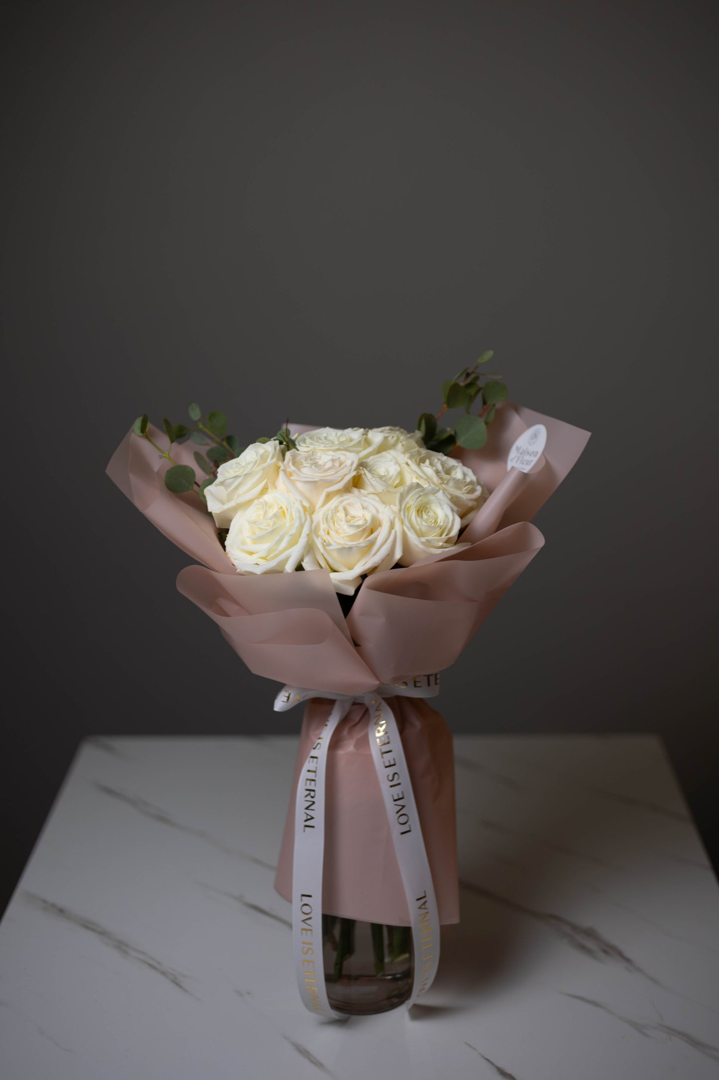 “Pure Devotion” Dozen White Roses