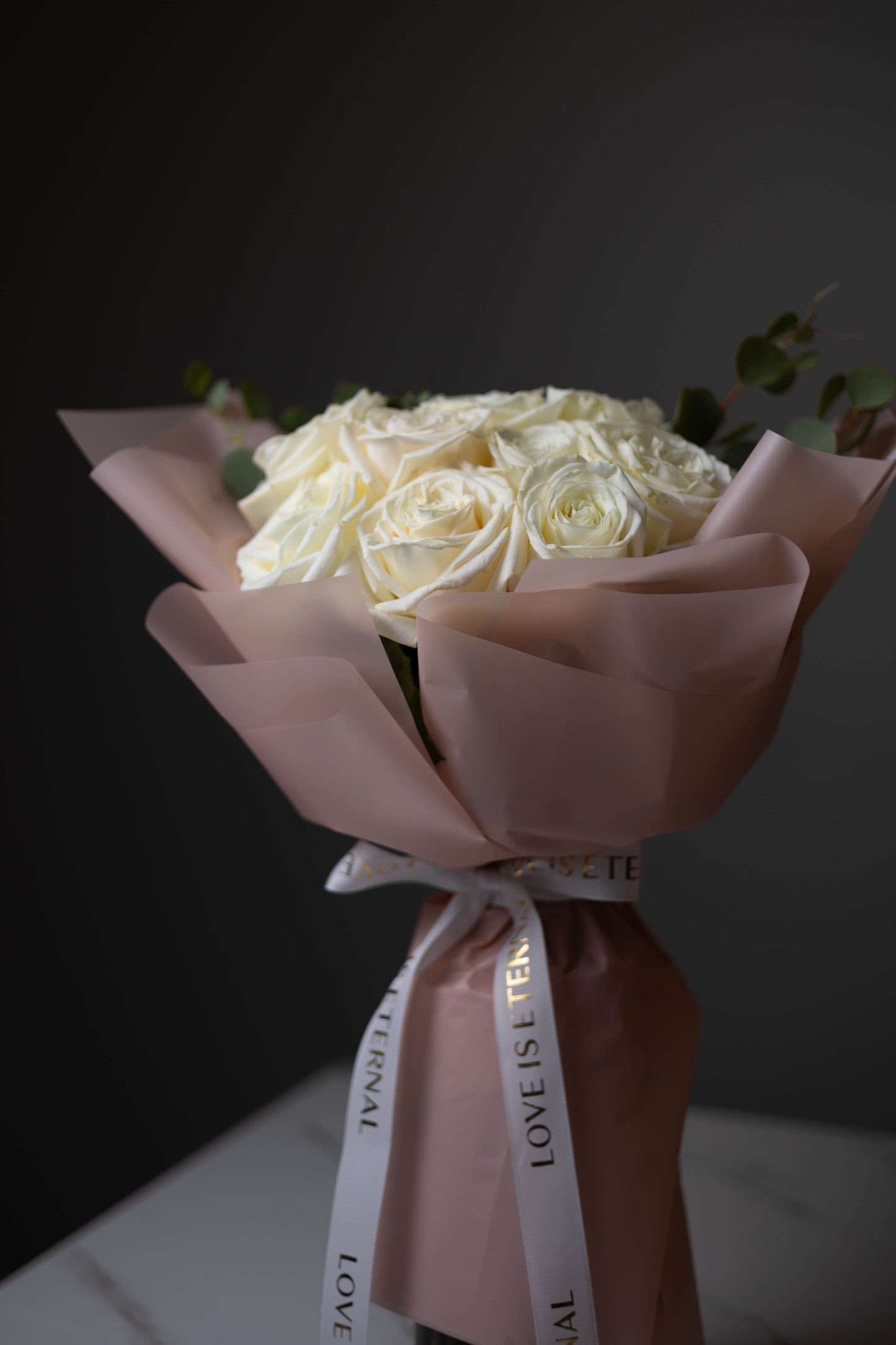 “Pure Devotion” Dozen White Roses