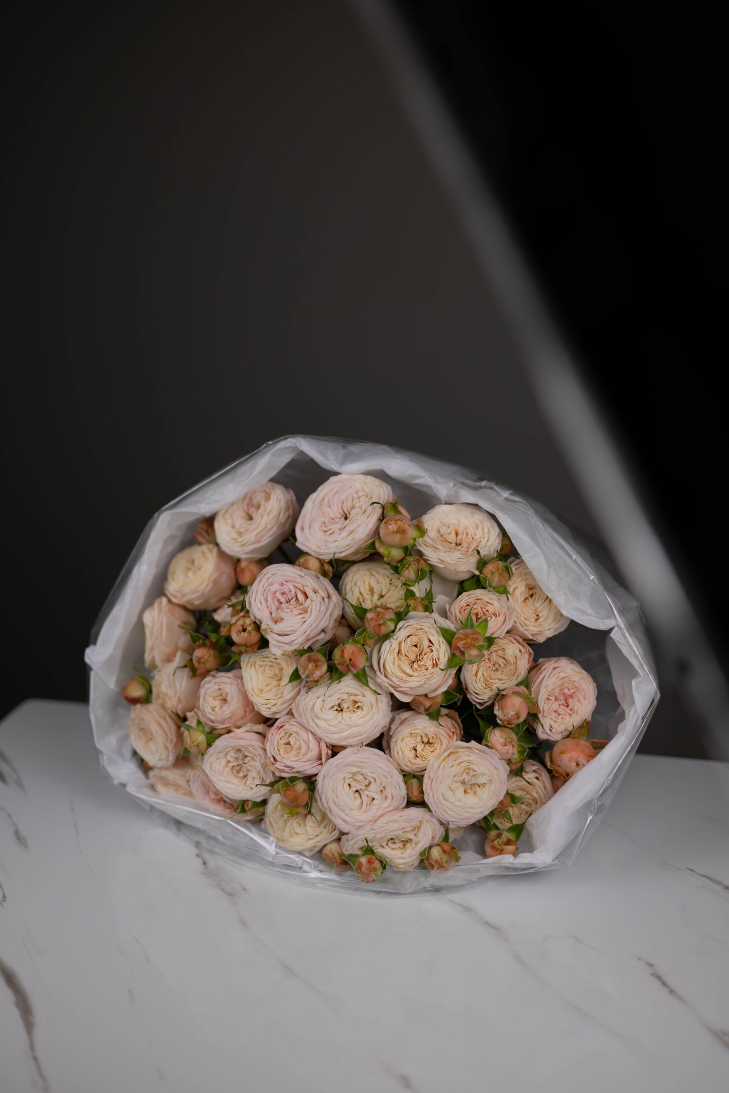 "Champagne Dreams " Garden Spray Rose Bouquet