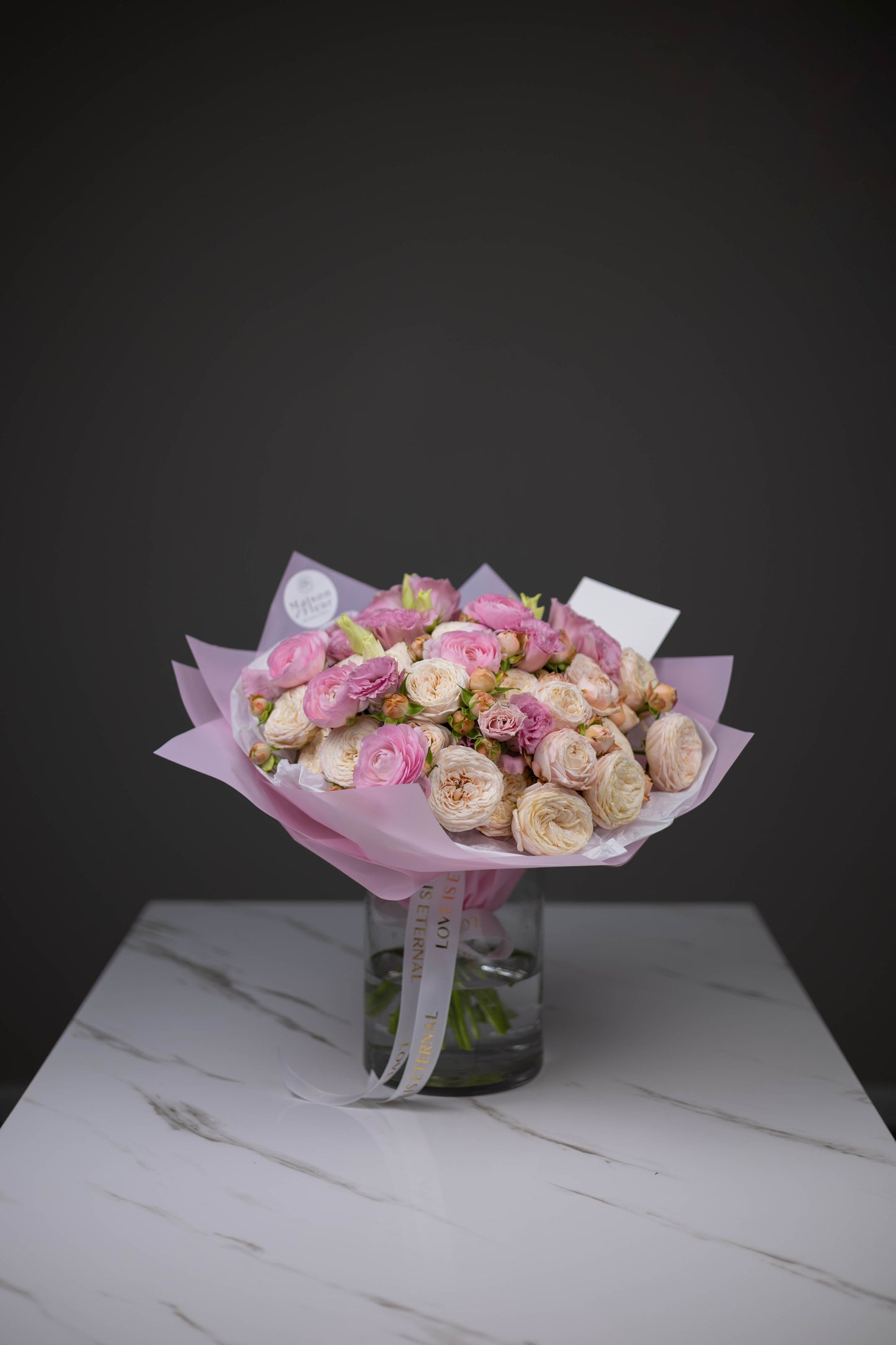 "Rosé All Day" Luxury Bouquet of Roses, Lisianthus and Ranunculus