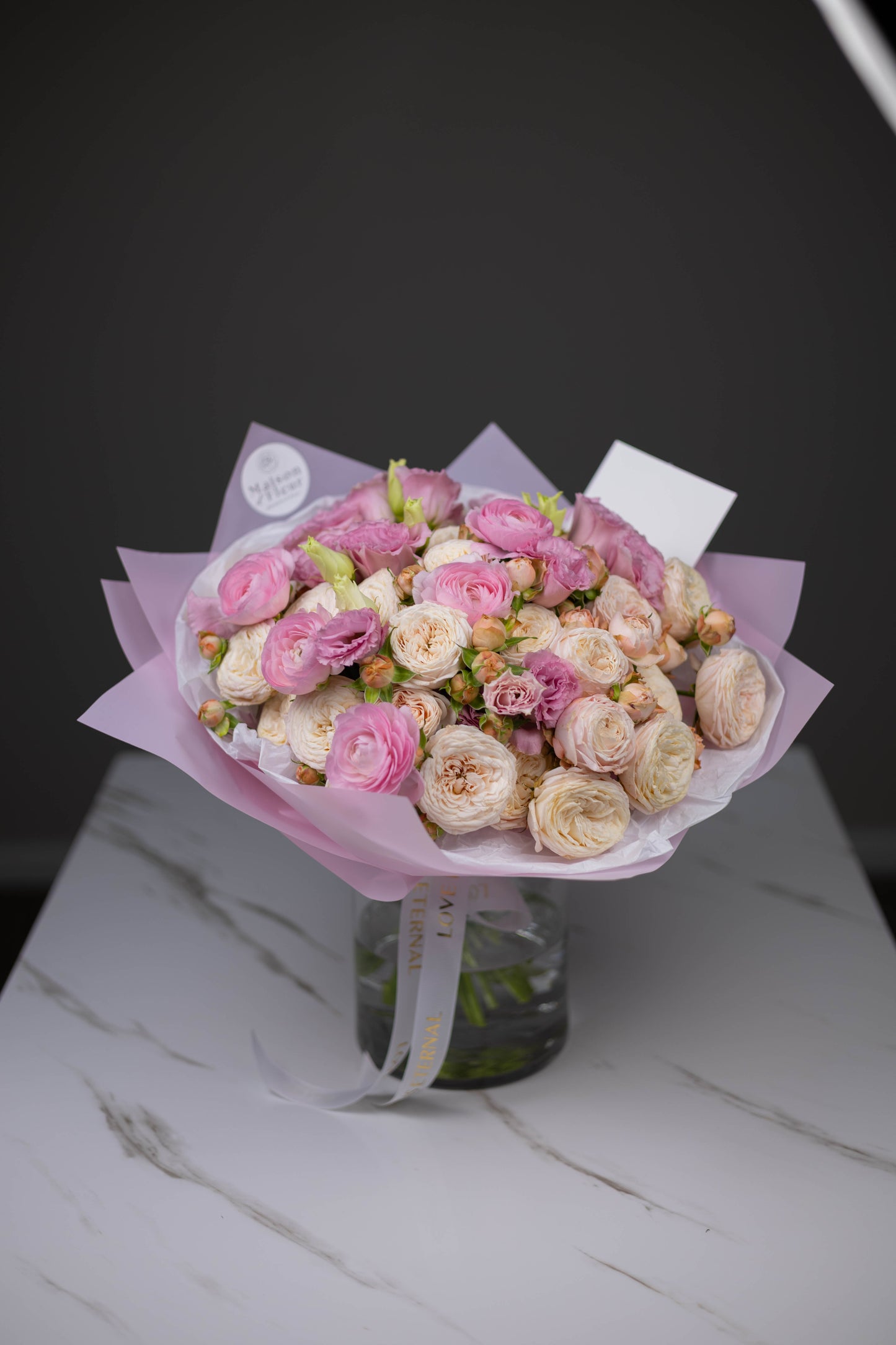 "Rosé All Day" Luxury Bouquet of Roses, Lisianthus and Ranunculus