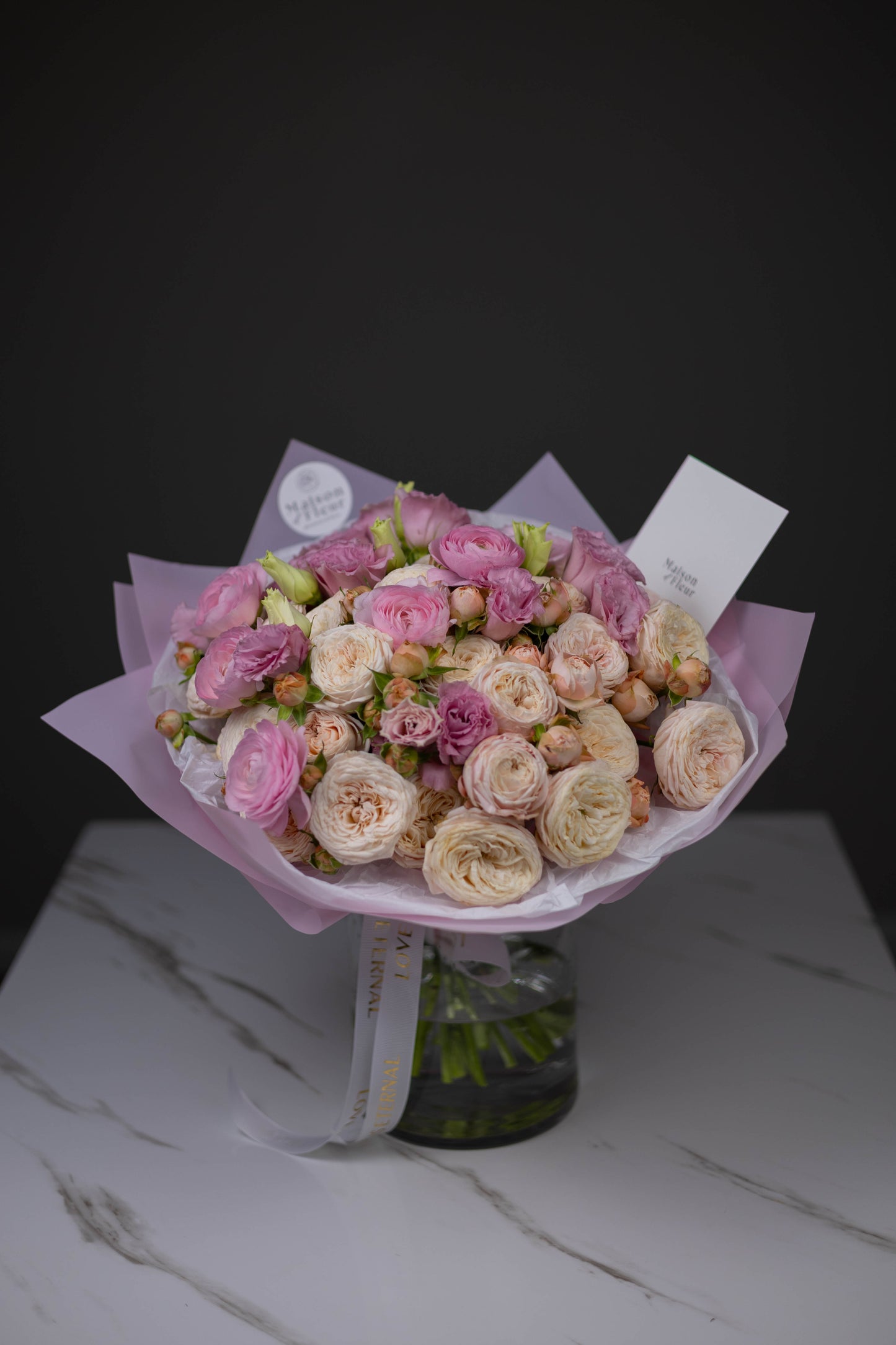 "Rosé All Day" Luxury Bouquet of Roses, Lisianthus and Ranunculus