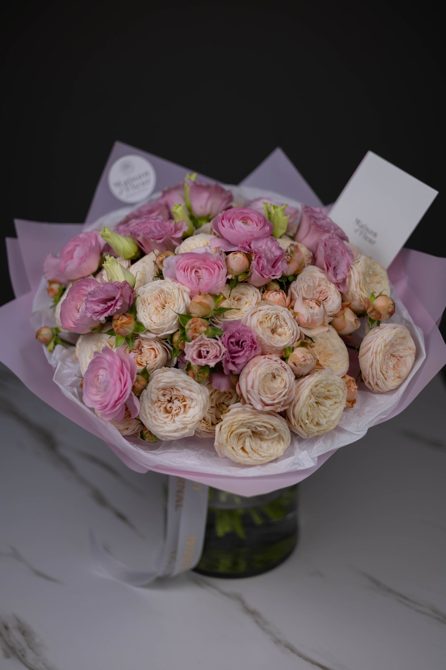"Rosé All Day" Luxury Bouquet of Roses, Lisianthus and Ranunculus