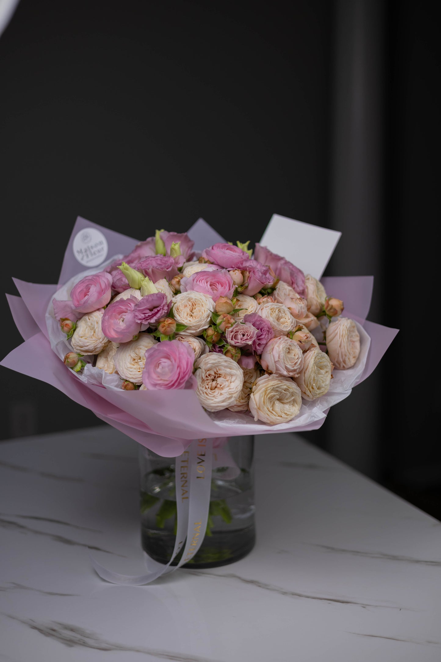 "Rosé All Day" Luxury Bouquet of Roses, Lisianthus and Ranunculus