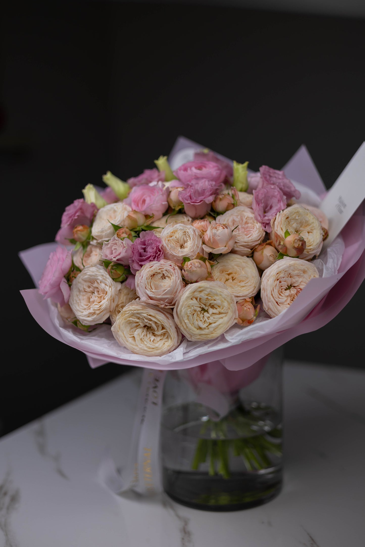 "Rosé All Day" Luxury Bouquet of Roses, Lisianthus and Ranunculus
