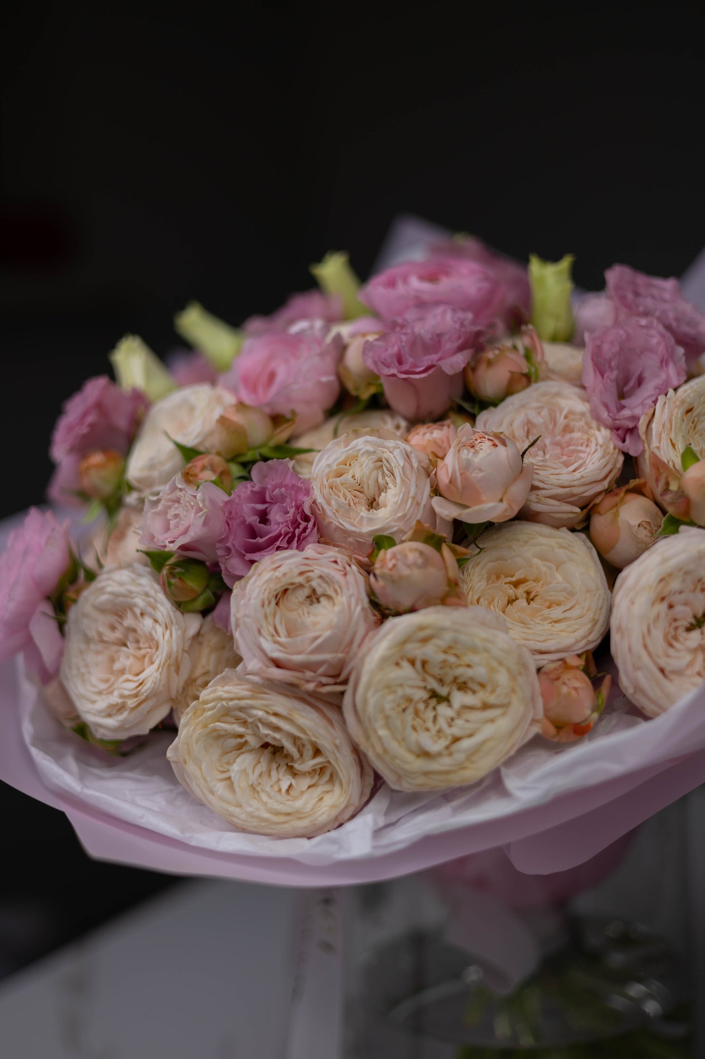 "Rosé All Day" Luxury Bouquet of Roses, Lisianthus and Ranunculus