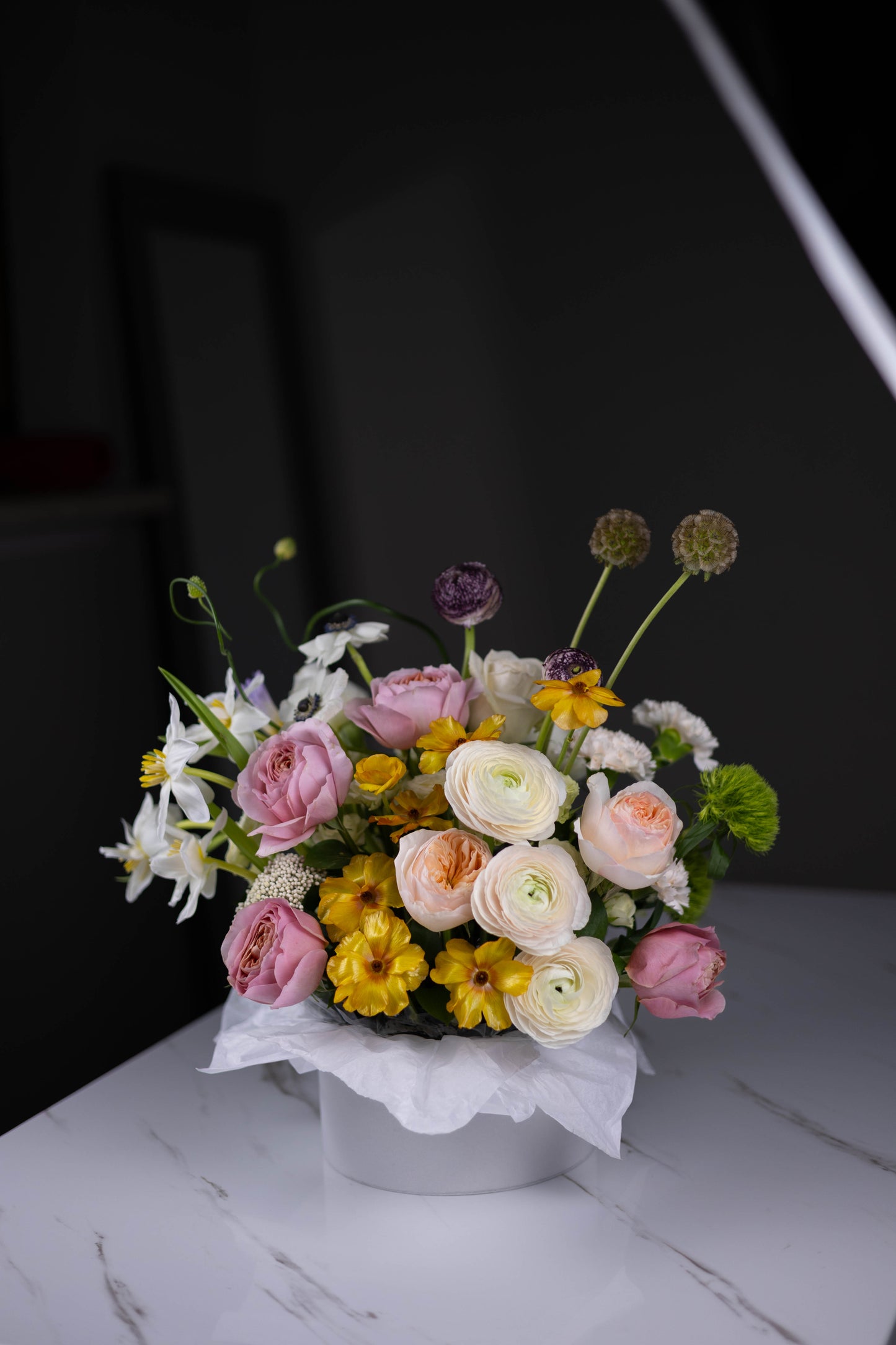 “Soleil de Printemps” Couture Flower Box Arrangement