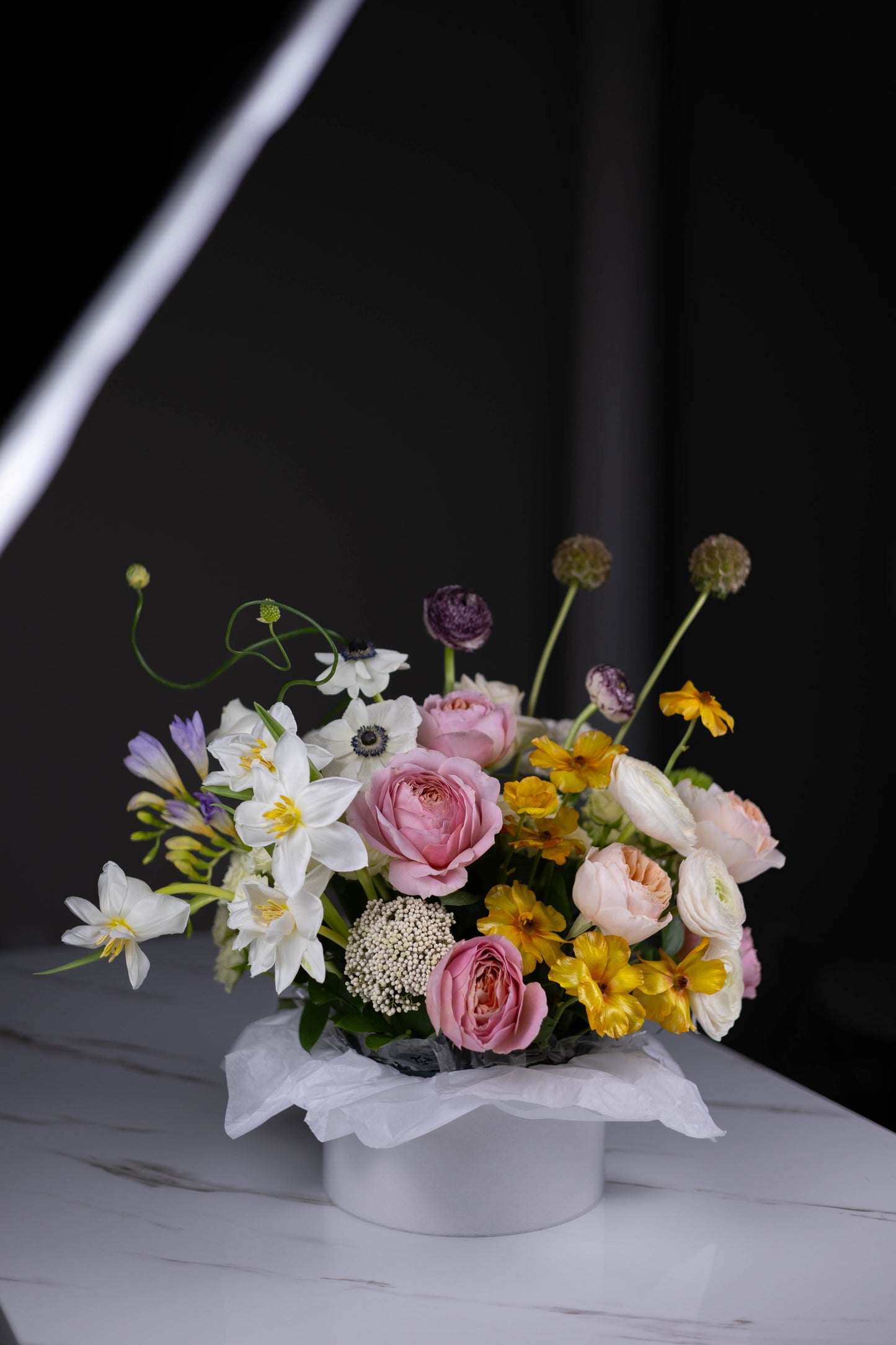 “Soleil de Printemps” Couture Flower Box Arrangement