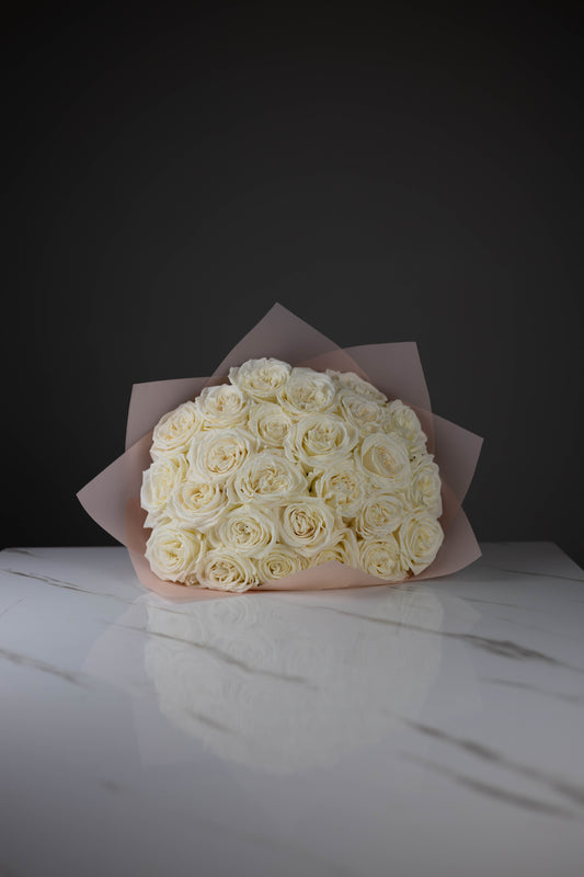 “Pure Devotion” White Roses