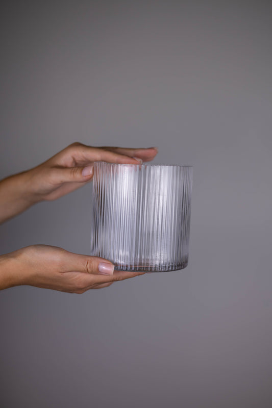 Ribbed Glass Vase