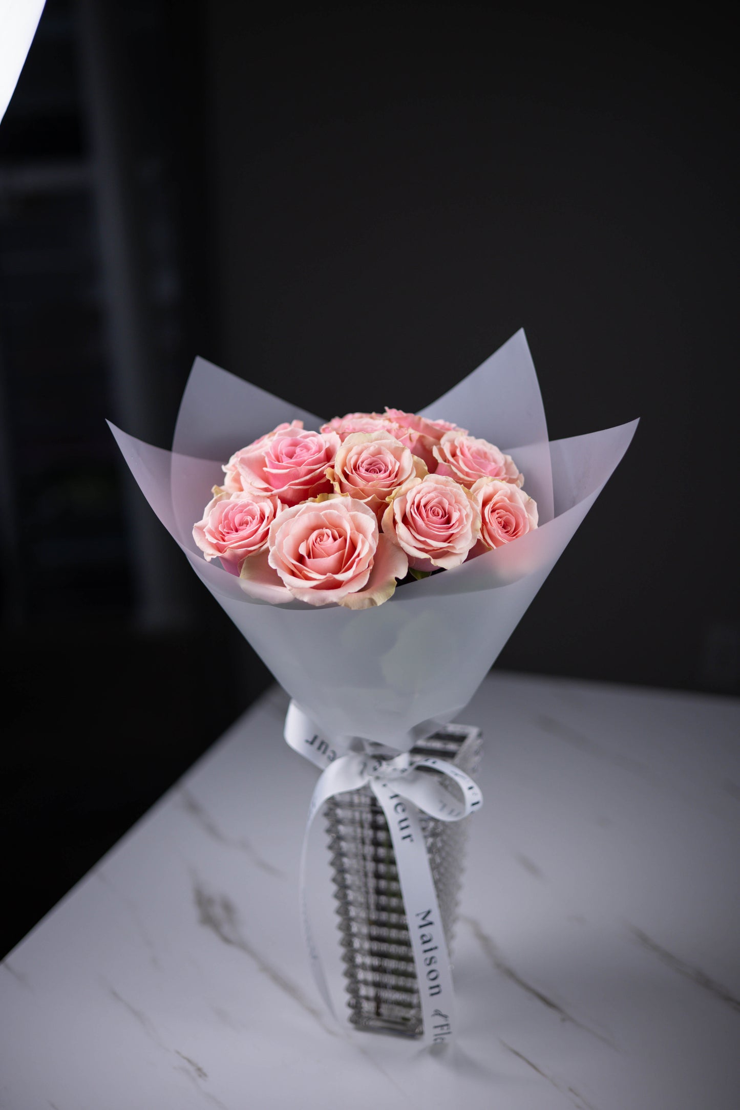 "Geraldine" Antique Pink Rose Bouquet