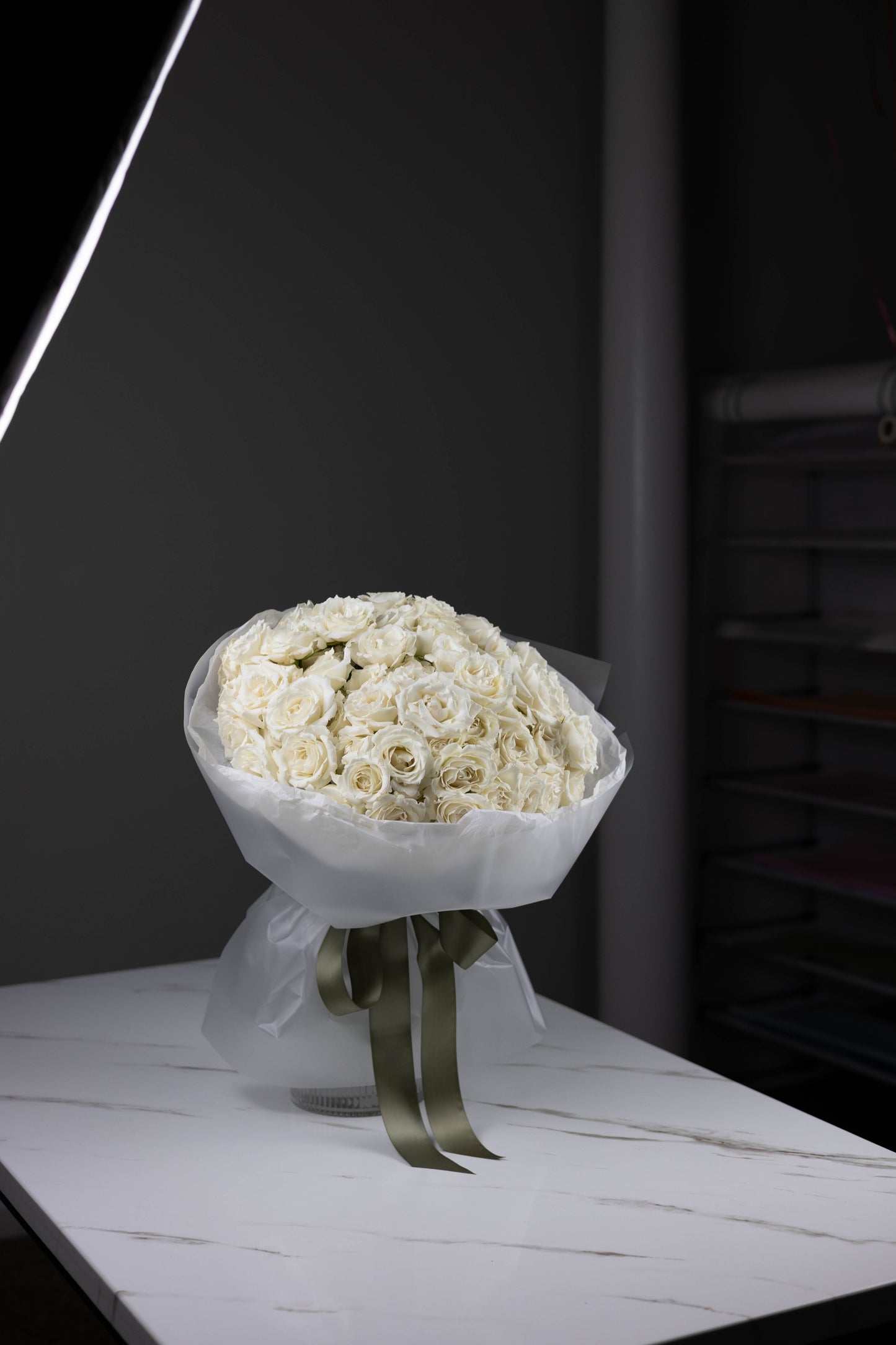 "Crème de Neige" Lush Ivory Spray Roses Bouquet