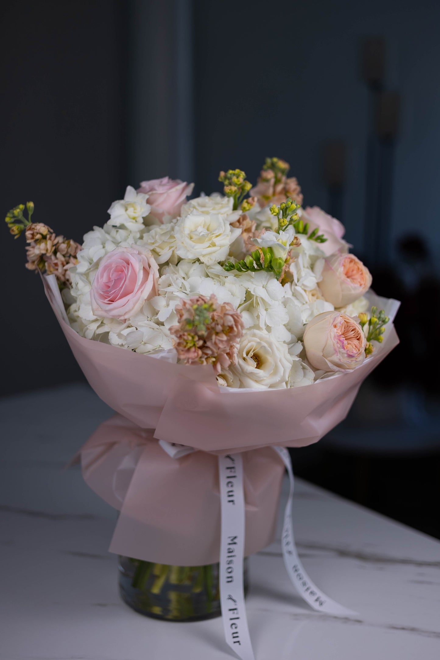 "Blanche d’Avril" Elegant Pastel Bouquet