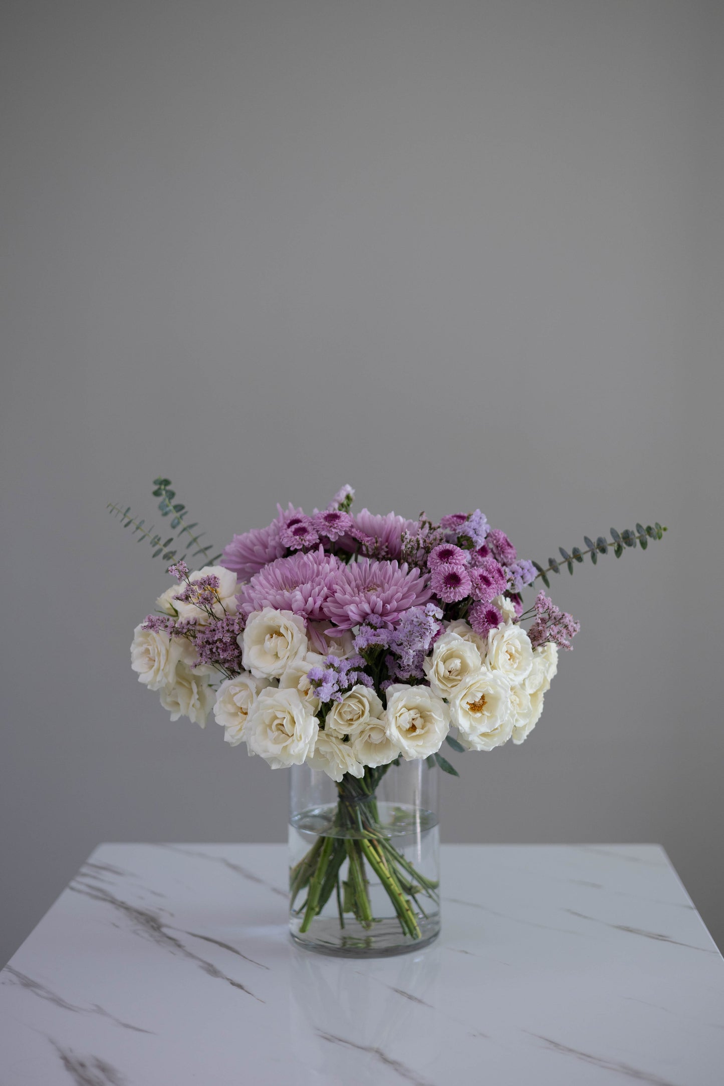 "Poetic Charm" White Purple Bouquet