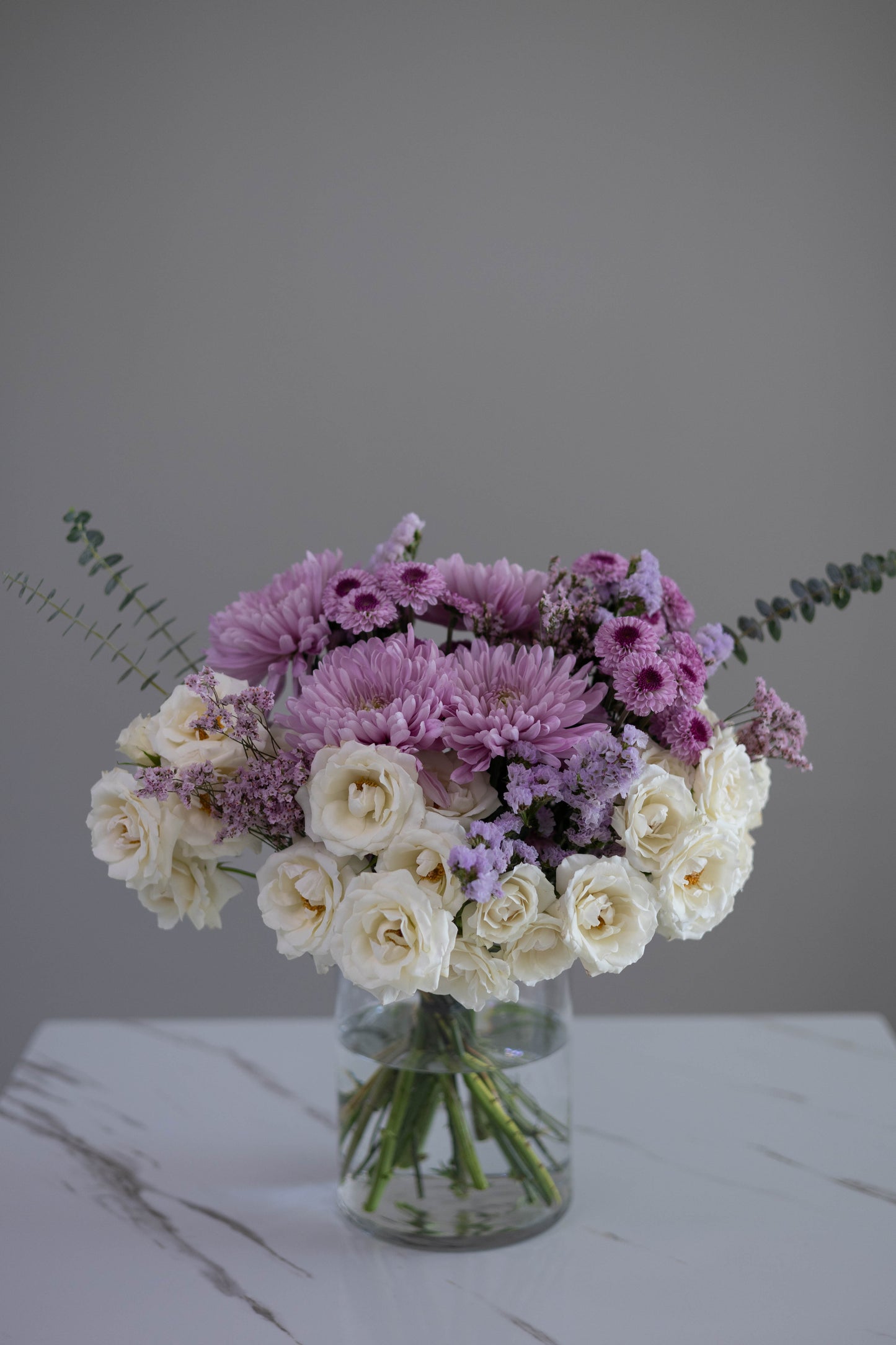 "Poetic Charm" White Purple Bouquet
