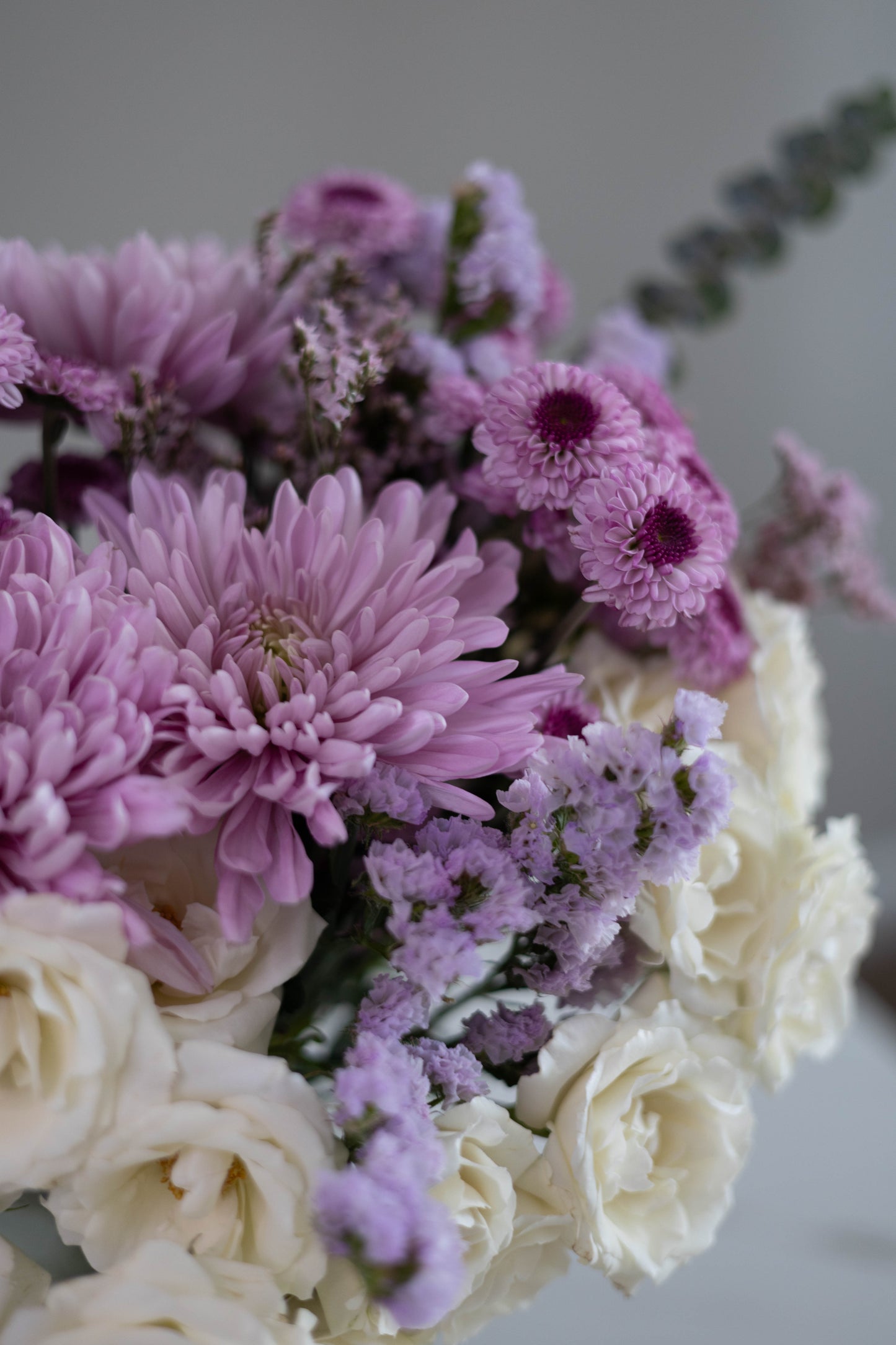 "Poetic Charm" White Purple Bouquet