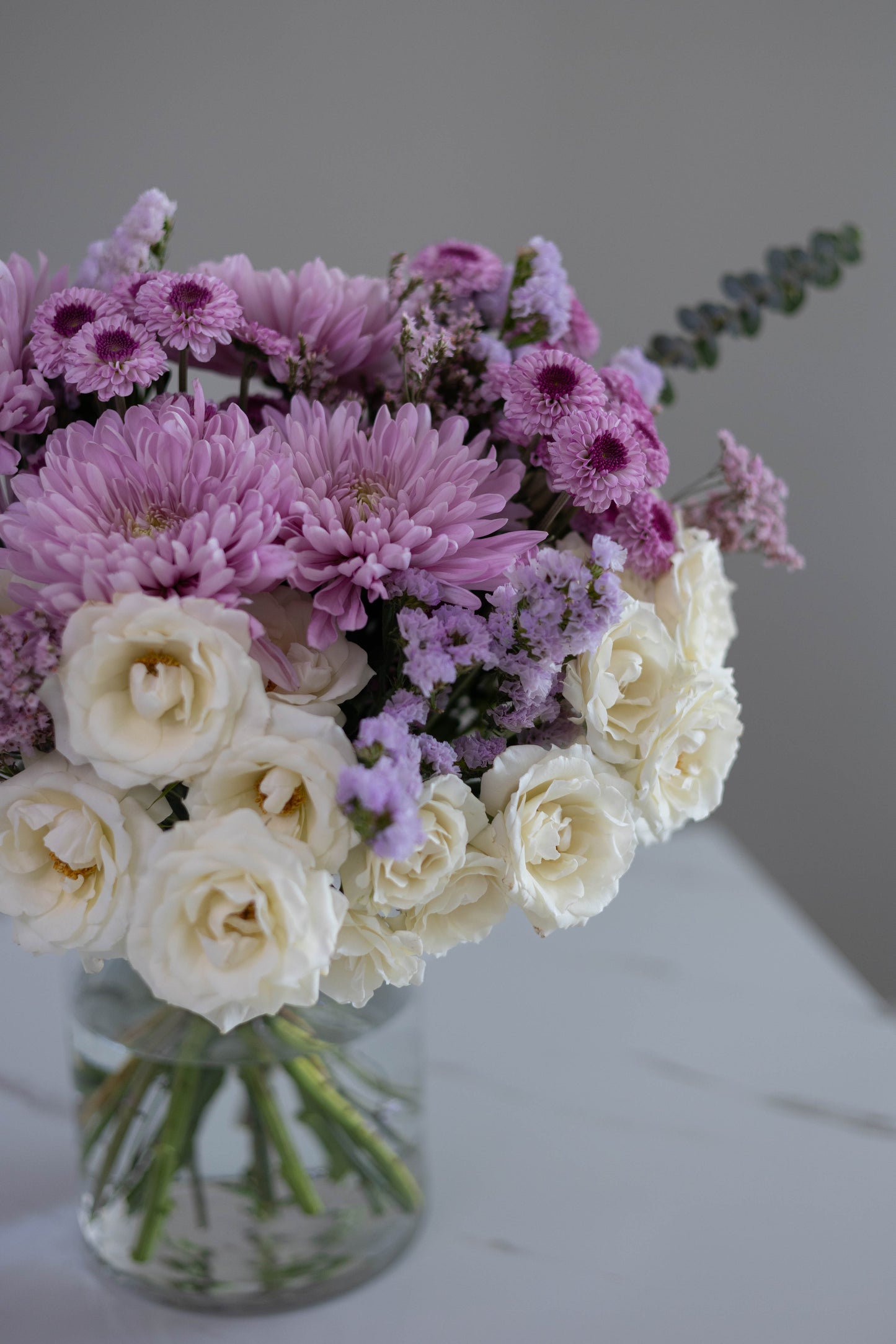 "Poetic Charm" White Purple Bouquet