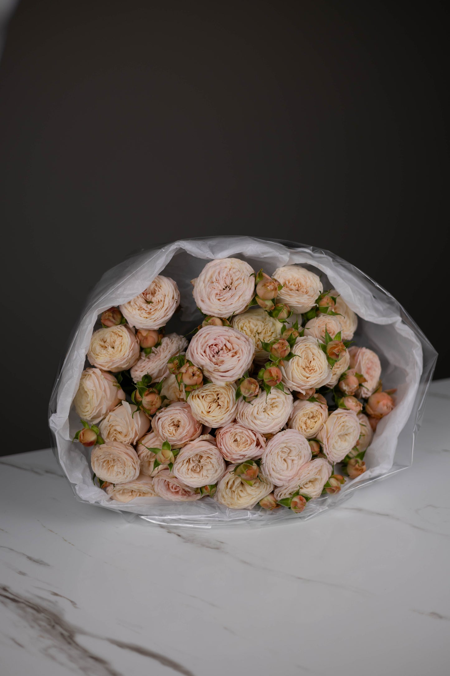 "Champagne Dreams " Garden Spray Rose Bouquet
