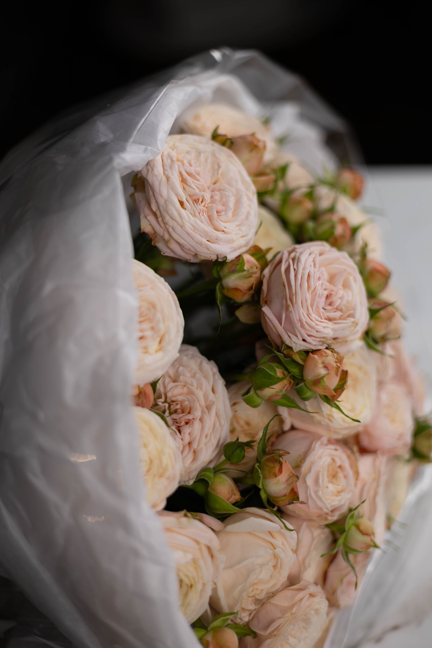 "Champagne Dreams " Garden Spray Rose Bouquet