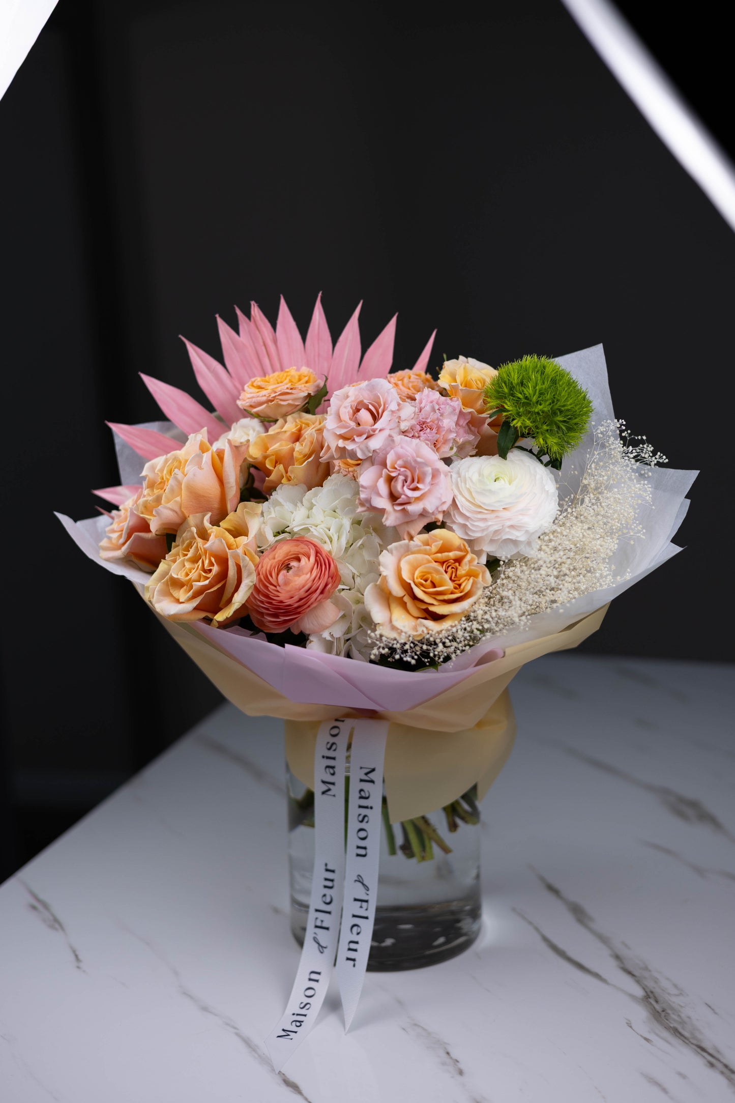"Sunset Mirage" Yellow Pink Tropical Bouquet