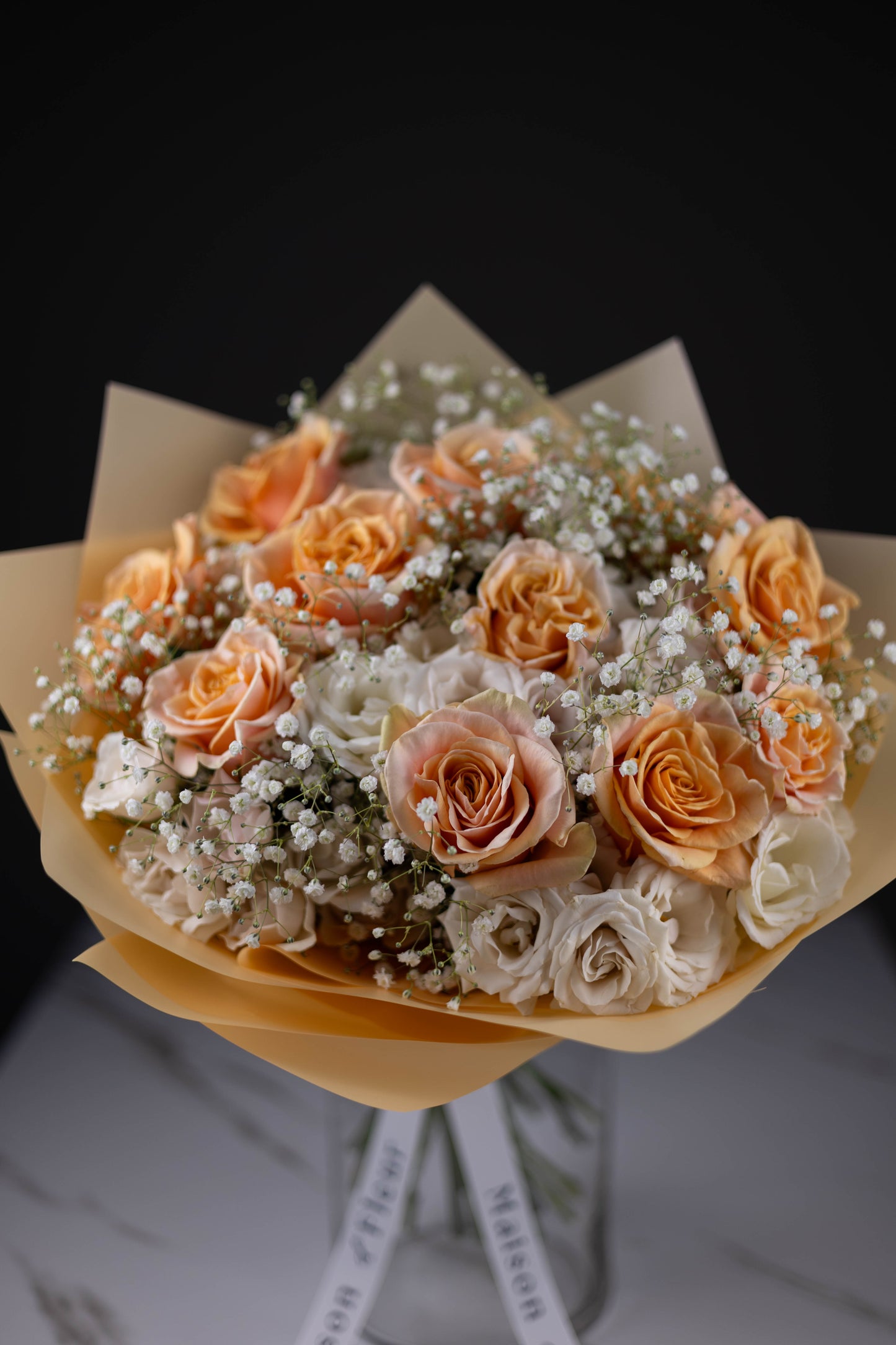 "Morning Sonata" Trio Bouquet of Shimmer Roses, Spray roses and Baby's Breath