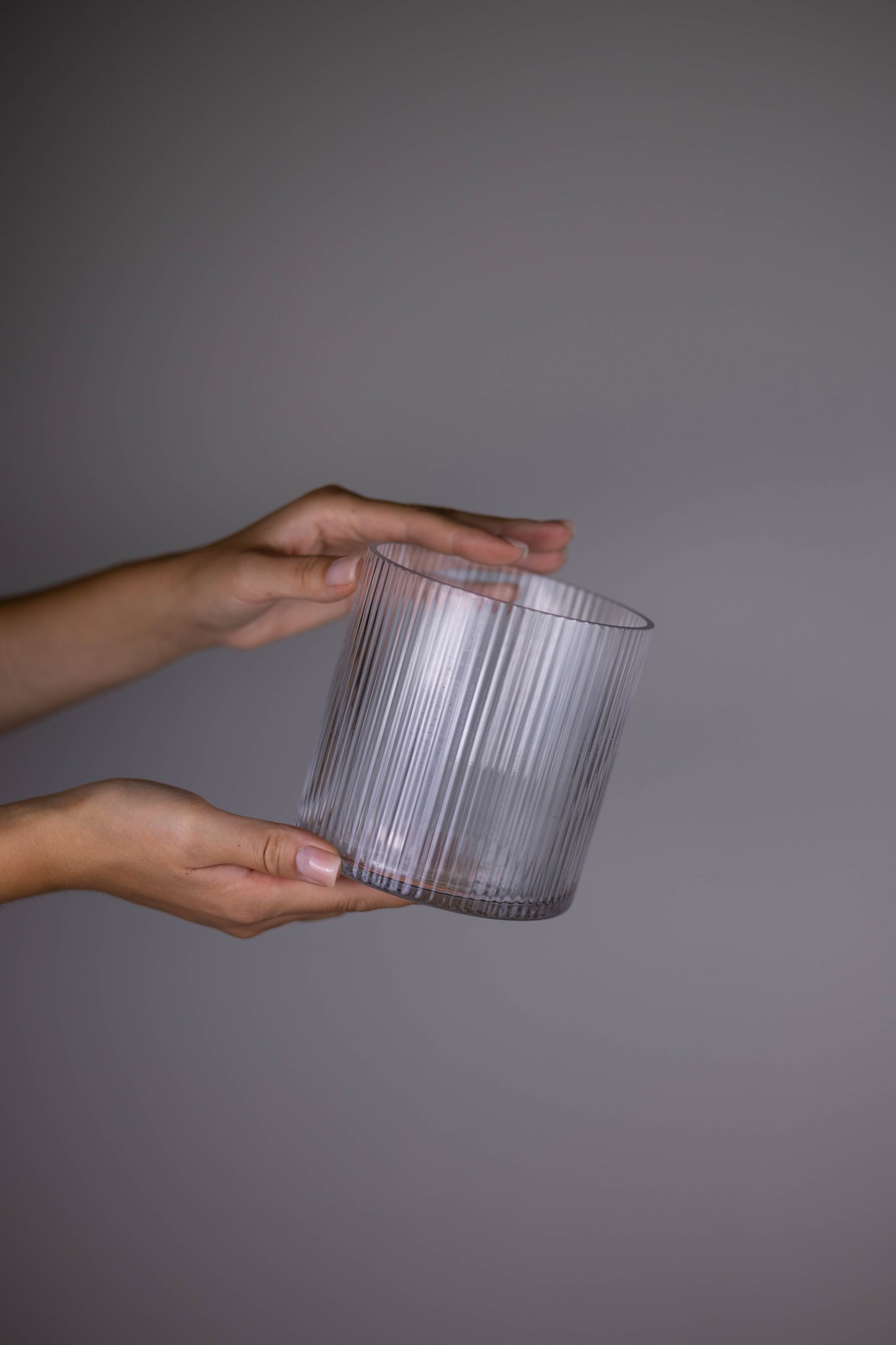 Ribbed Glass Vase