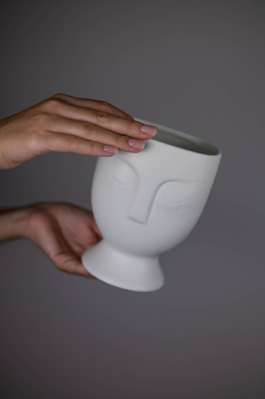 White Face Vase